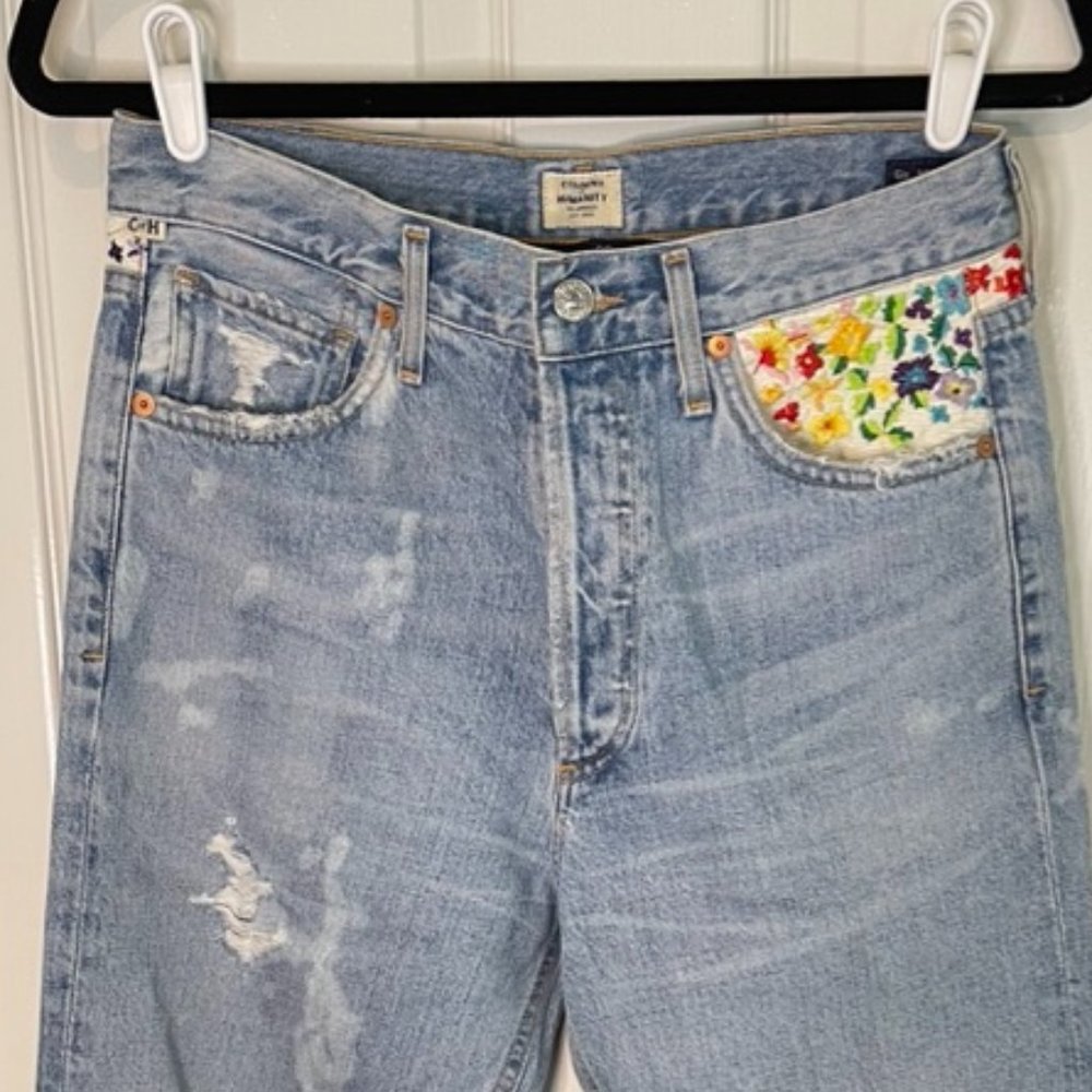 Free People Flower Jeans
